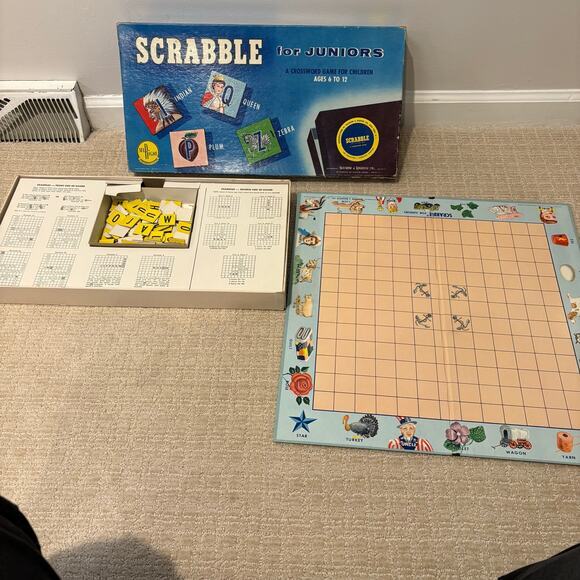 1958 Vintage Scrabble for Juniors board game Selchow & Righter‎ Co - Picture 6 of 7